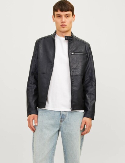 Jack & Jones Jjedylan Pu Biker Jacket Noos   Black   XXL