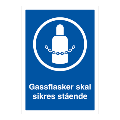 Jo Safety Gassflasker skal sikres stående skilt Aluminium med refleks A4 6306034RAA4 Jo Safety Gassflasker skal sikres stående skilt Aluminium med refleks A4 6306034RAA4