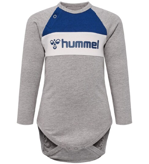 Hummel Body L/æ hmlMurphy Grå Melert 68 Langermet Body Blå 62