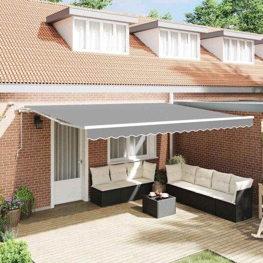 vidaXL Markise Hvit 5 x 3 m Metall