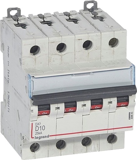Legrand DX3 MCB automatsikring D10 4P 4M 25kA