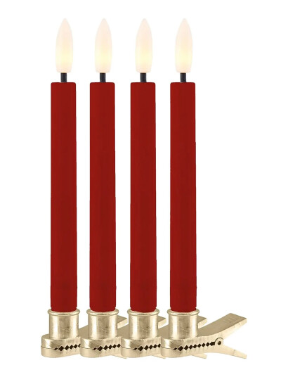 Sirius Home Sille Wax Tree Candle 4 Pcs Set - Red - H:10CM Sirius Home Sille Wax Tree Candle 4 Pcs Set - Red - H:10CM