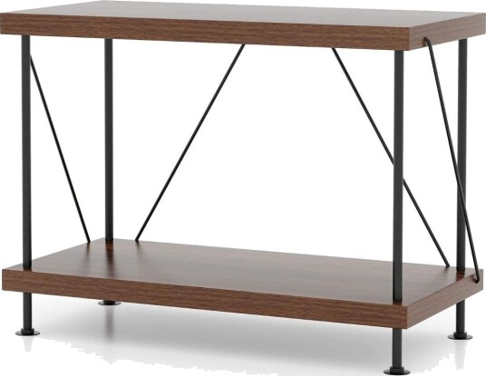 2 lags stående hylle med metallramme Industriell bokhylle lagringsstativ 60 x 29,5 x 45 cm