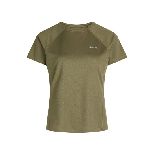 ZEBDIA Women Sports T-Shirt With Chest Print - Green - L