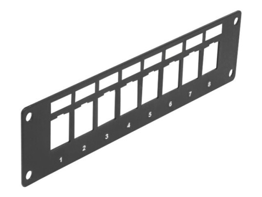 Delock - Blankt Keystone Pluggbord - Fluktmonterbar - Svart - 8 Porter