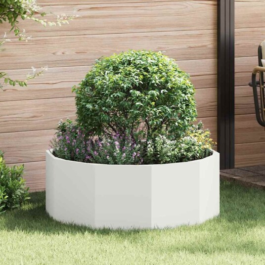 vidaXL Plantekassed Hvit 90 x 90 x 35 cm Stål