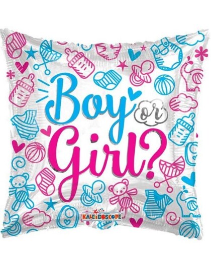 Boy or Girl Puteformet Folieballong ca 46 cm Gender Reveal