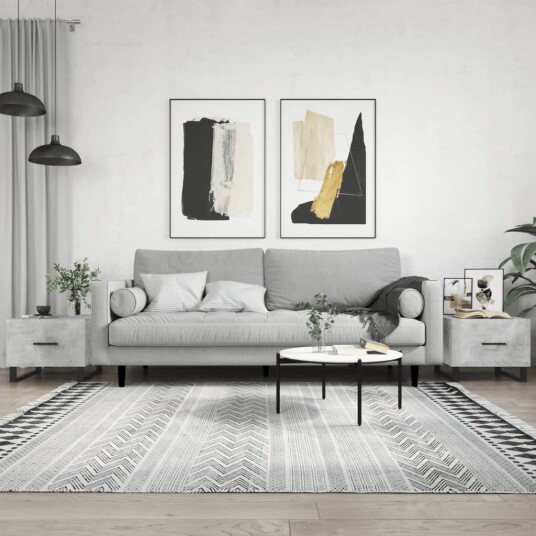 Salongbord 2 stk betonggrå 50x50x40 cm konstruert tre 8720845429140 Salongbord 2 stk betonggrå 50x50x40 cm konstruert tre 8720845429140