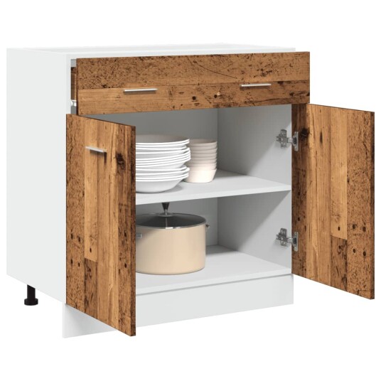  Bunnskap med skuff gammelt tre 80x46x81,5 cm konstruert tre 8721158436177