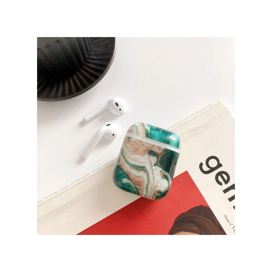 Beskyttelsesdeksel til AirPods - Grønn Marmor