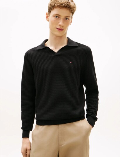 Tommy Hilfiger Seasonal Structure Ls Johnny Black M