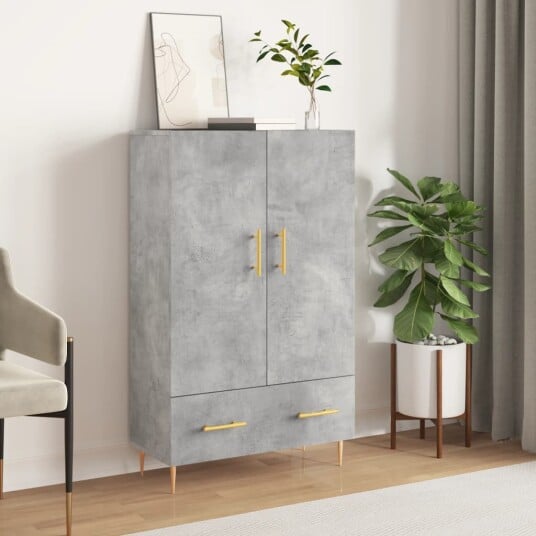 vidaXL Highboard betonggrå 69,5x31x115 cm konstruert tre vidaXL Highboard betonggrå 69,5x31x115 cm konstruert tre