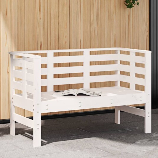 Hagebenk hvit 111,5x53x71 cm heltre furu 825136 Hagebenk hvit 111,5x53x71 cm heltre furu 825136