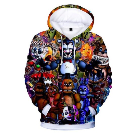 Five Nights At Freddy's 3D Digital Print Casual Hoodies Unisex Barn for Kids Fnaf Hooded Pullover Sweatshirt Jumper Topper [HK] C 9 10 Years