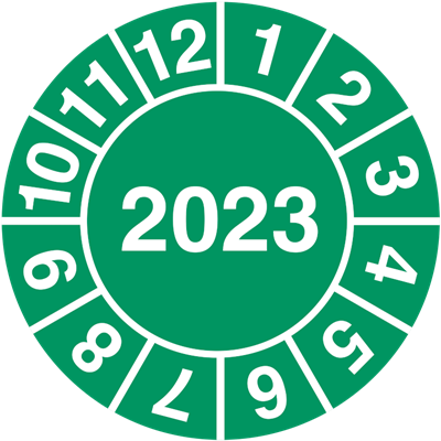 Jo Safety Kontrollmerker 2027 Ø 30 mm Ark á 10 stk selvklebende vinyl 402100Y27