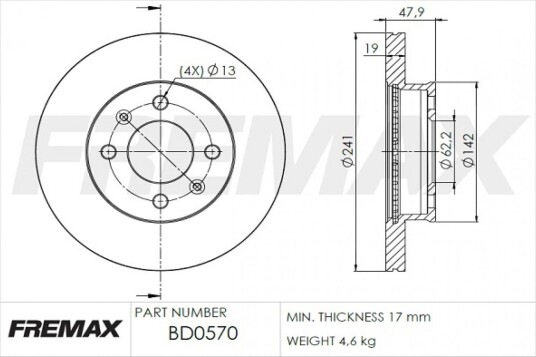 Bremseskive FREMAX BD-0570
