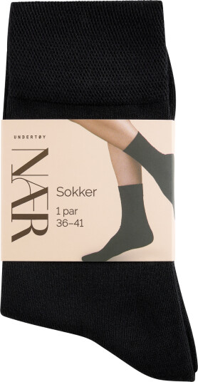 NÆR viskosesokker sort 36-41 1 par