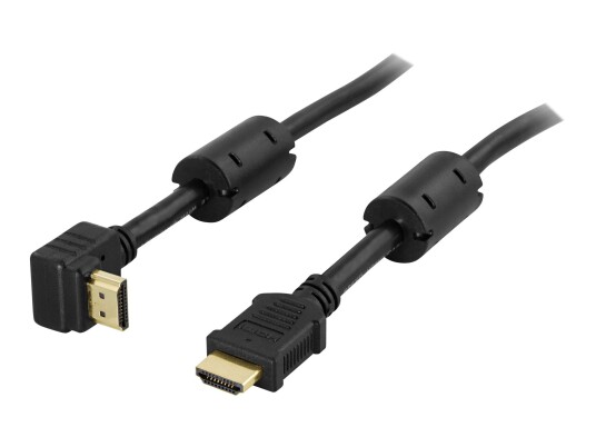 Deltaco HDMI-kabel med Ethernet 2 m 90° Svart