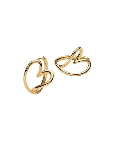 PANDORA Heart 14K Gold Plated Hoop Earrings Guld One Size