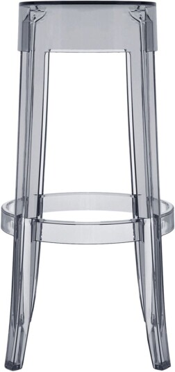 Kartell - Charles Ghost Stool 4899 Smoke Grey H: 75 Barstoler Philippe Starck Grå Plast