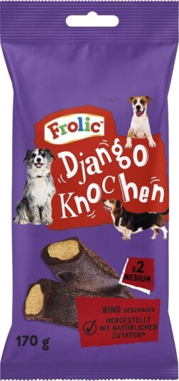 Frolic Django Bein For Mellomstore Hunder Med Storfekjøtt 12 X 2 Stk Frolic Django Bein For Mellomstore Hunder Med Storfekjøtt 12 X 2 Stk