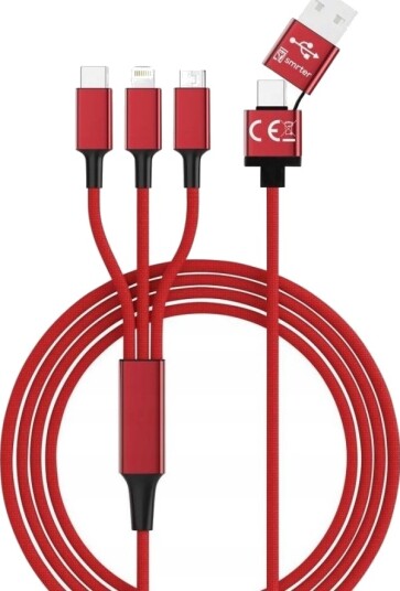 Smart Usb-Ladekabel Usb 2.0 Usb-A Hann Usb-C™ Kontakt Apple Lightning Usb-Micro-B 1,20 M Rød Smart Usb-Ladekabel Usb 2.0 Usb-A Hann Usb-C™ Kontakt Apple Lightning Usb-Micro-B 1,20 M Rød