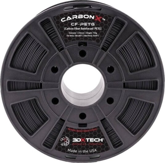 3D Xtech CarbonX CF PETG Filament 2.85 mm 750 g Sort PTG3030750BK0 3D Xtech CarbonX CF PETG Filament 2.85 mm 750 g Sort PTG3030750BK0