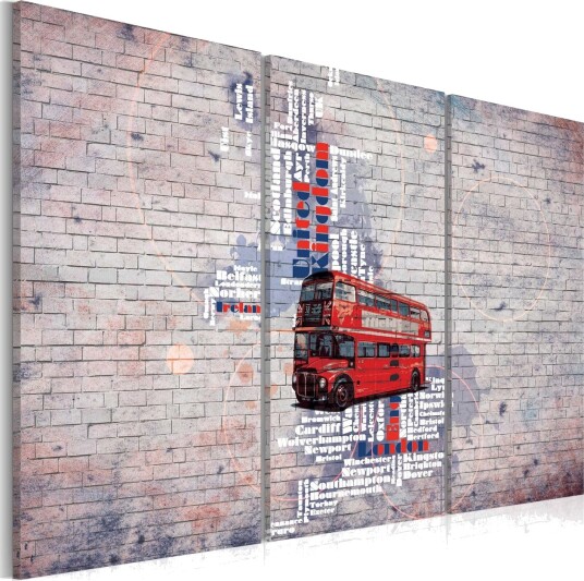 Bilde Rundt Storbritannia Av Routemaster Triptyk 120x80 Artgeist sp. z o. o.