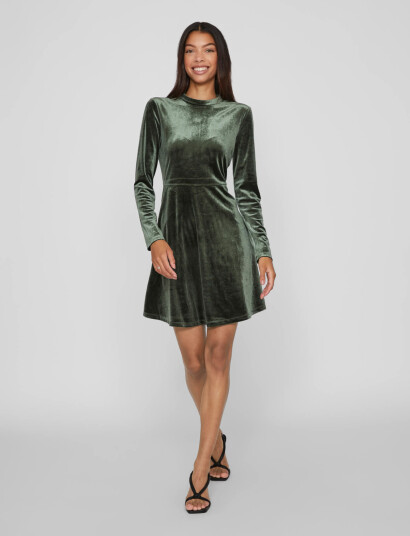 Vila Vioelle High Neck L/S Dress/1N Green S Vila Vioelle High Neck L/S Dress/1N Green S