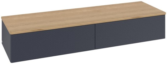 Villeroy & Boch Villeroy & Boch Antao Sideskap 160x50x26,8 cm m/lys Blå Matt/Eik Villeroy & Boch Villeroy & Boch Antao Sideskap 160x50x26,8 cm m/lys Blå Matt/Eik