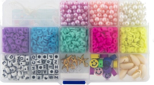 Perlesett Heishi i Boks 13 Perler ass