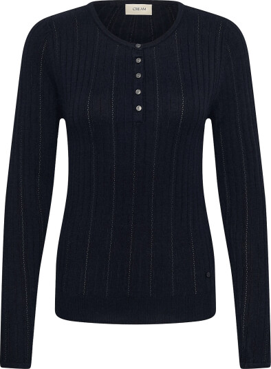 Cream Crpeloa Knit Blouse Navy XXL