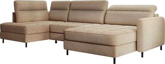 Berrto Sofa med Divan og Sjeselong 5 seters   Beige