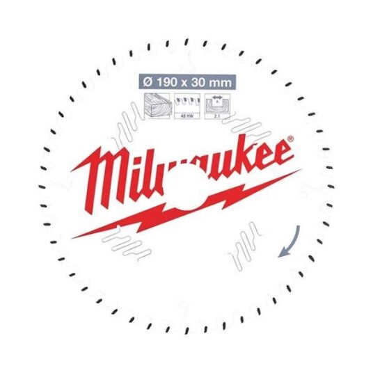Milwaukee 190 mm Sagblad 48 Tenner til Elektroverktøy Milwaukee 190 mm Sagblad 48 Tenner til Elektroverktøy