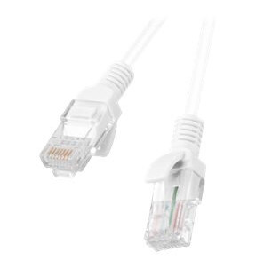 Lanberg Koblingskabel Rj-45 Hann Til Rj-45 Hann 3 M 4.8 Mm Utp Cat 5/5E Formstøpt Uten Hindringer Flertrådet Hvit Ral 9010