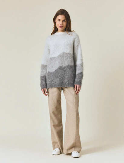 Lexington Clothing Brushed Mohair Blend Gradient Sweater - Grey - S Lexington Clothing Brushed Mohair Blend Gradient Sweater - Grey - S