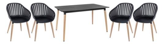 VEGA Møbelsett Gimani svart 5 deler; 80x72 cm BxH; Svart