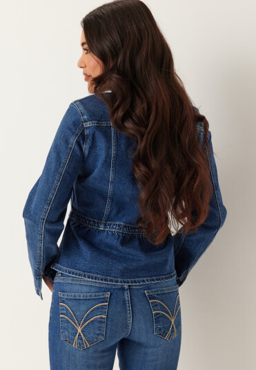 ONLY Onlremi L/S Peplum Jacket Dnm Mae Blue XS ONLY Onlremi L/S Peplum Jacket Dnm Mae Blue XS