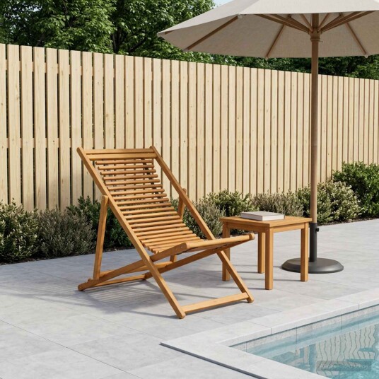 vidaXL Hage Stol 3 Posisjon Solid Eucalyptus Tre Naturlig
