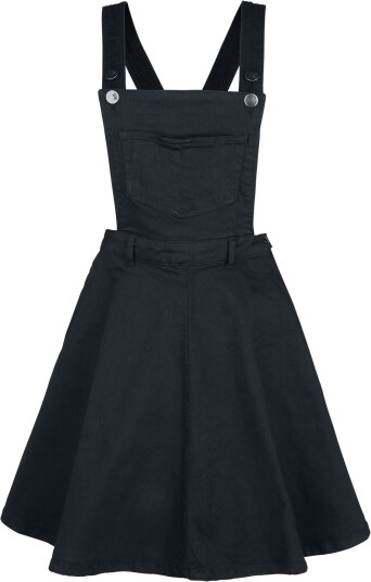 Hell Bunny Rockabilly Middellang kjole Dakota Pinafore Dress XS til 4XL Damer svart