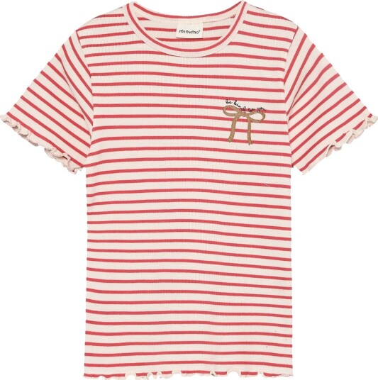 Minymo T Shirt Ss Rib Red 98 Minymo T Shirt Ss Rib Red 98