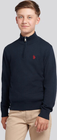 U.S. Polo Assn. Junior Knitted Cotton Rich Funnel Blå 8 9ÅR