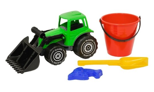 Plasto Sandsett med traktor hink spade & sandform Plasto Sandsett med traktor hink spade & sandform