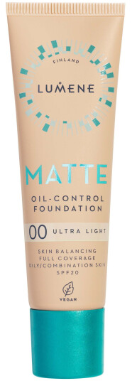 Lumene Matte Oil-Control Foundation SPF20 30 ml Vegansk Mattende Ansiktskrem