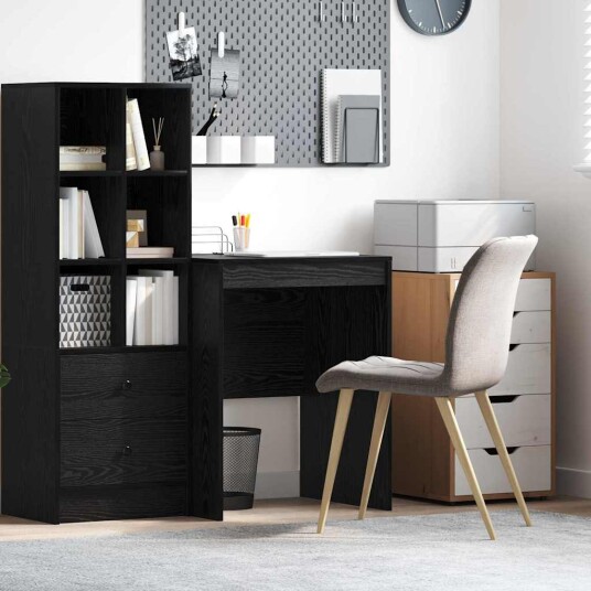  Skrivebord Svart eik Konstruert tre 60 x 50 x 76 cm Skrivebord