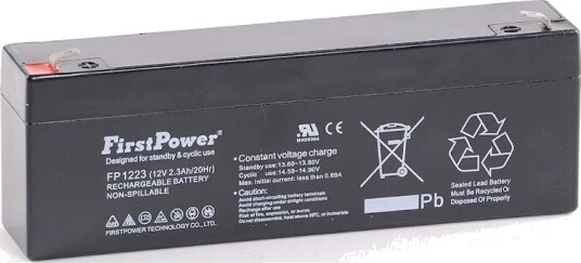 First Power VRLA 12v 2,3ah AGM-batteri 178x35x67