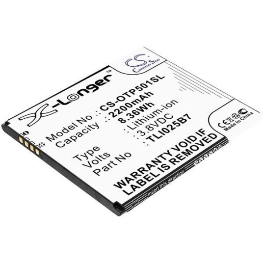 Alcatel A3 Plus batteri (2200 mAh 3.8 V, Sort)