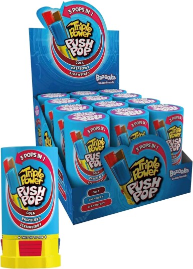 Bazooka Triple Power Push Pop 34g Bazooka Triple Power Push Pop 34g