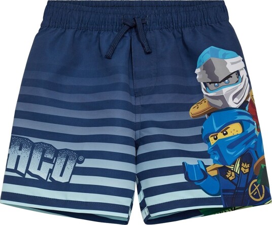 LEGO® Ninjago Badeshorts - LwAgan 305 - Mørkeblå m. Trykk - LEGO® Wear - 5 år (110) - Badetøy