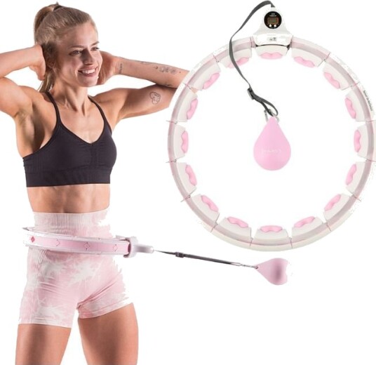 Smart hula hoop med Vektball   Justerbar pink med LCD teller